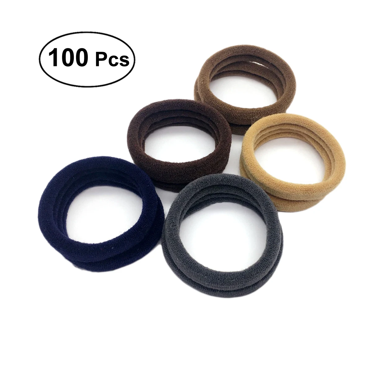 

100 Pcs Elastic Hair Bands Ponytail Holder Rubber Band Towel Ring Gentle Free Perfect for All Types