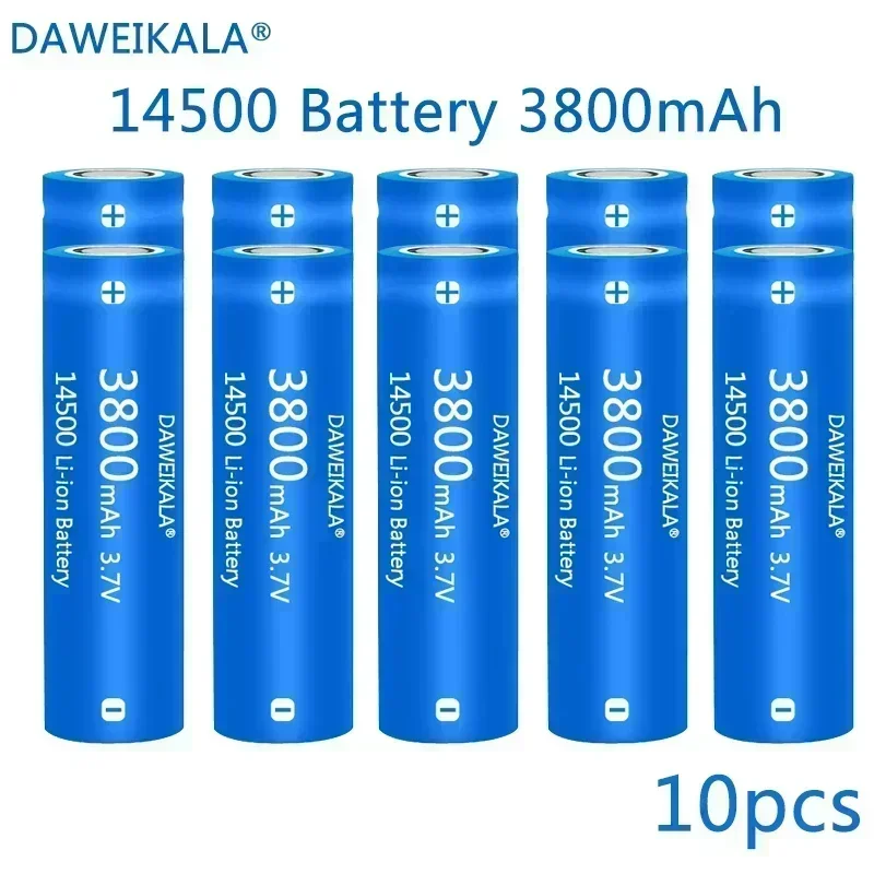 

2024 New 10-40PCS EST 14500 lithium battery 3.7V 3800mah rechargeable battery for flashlight LED flashlight toys