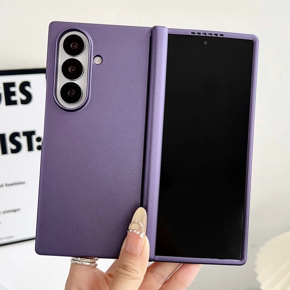 Luxuriöse Handyhülle mit mattierter metallischer Textur und Scharnier für Samsung Galaxy Z Fold 8 7 6 5 4 5G, für Magsafe, magnetische Hart-PC-Schutzhülle – Detail 12