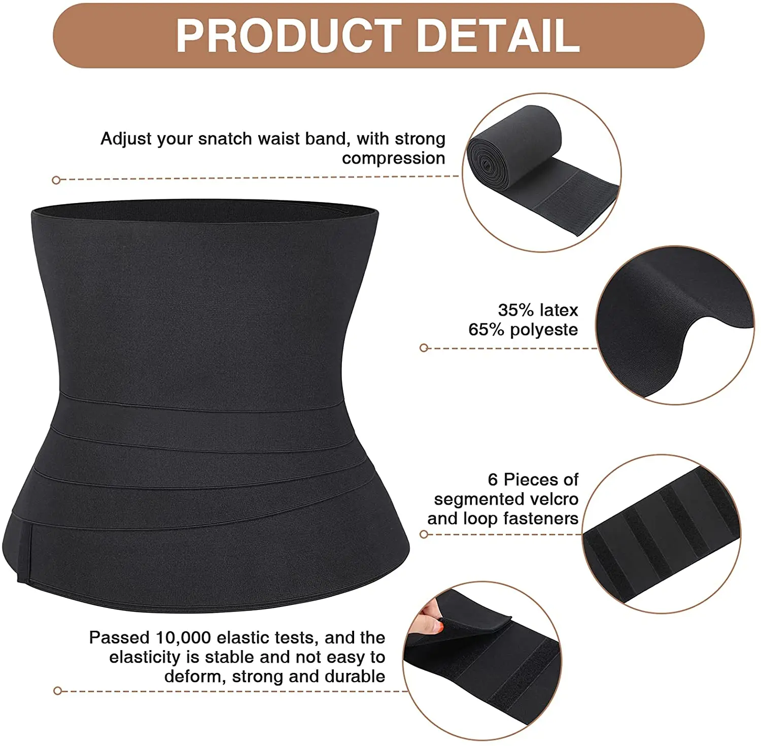 Waist Trainer for Women Snatch Bandage Tummy Sweat Wrap Plus Size Workout Waist Trimmer