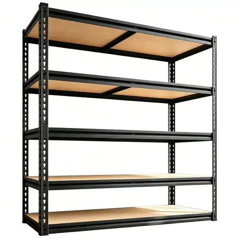 72" H Heavy Duty Shelving Unit, 5 Tier Garage Metal Shelving, 2500LBS Capacity Steel Shelves Adjustable for Home Kitchen Warehouse Pantry, Black Shelf Rack 72" H x 40" W x 20" D