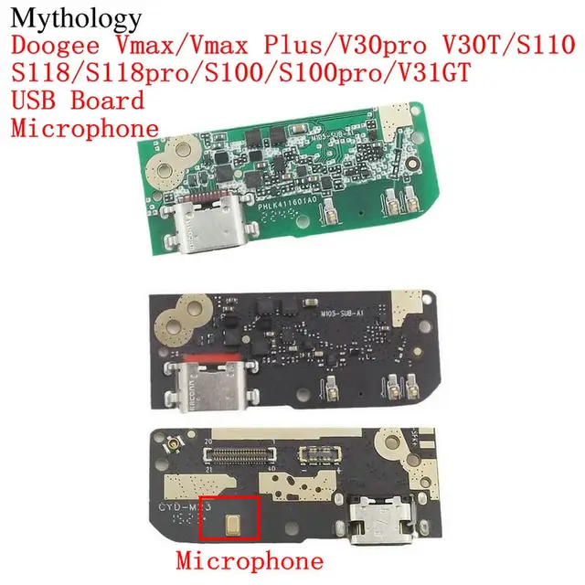 Oryginalna płytka USB, złącze ładowania, części zamienne do naprawy telefonów komórkowych Doogee V max Plus S110 S100 S118 V30 pro V31GT V30T