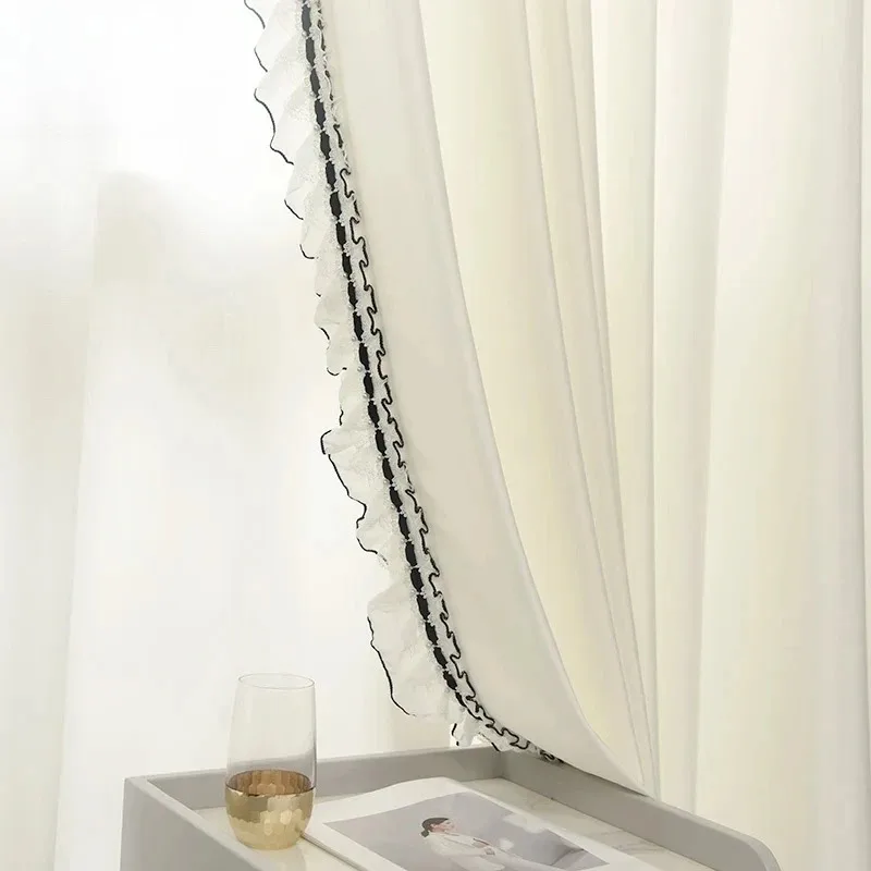 

Custom Size fabric Luxury European Curtains for Living Room and Bedroom Blackout Velvet Velvet Lace Customization White Tulle