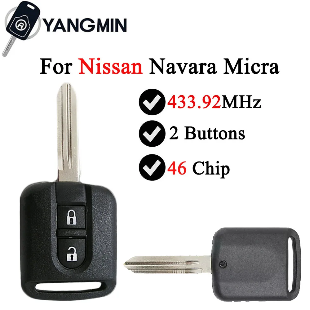 

YANGMIN Remote Key Fob for Nissan Navara Micra K12 Note Cabster Qashqai Elgrand X-TRAIL NV200 5WK4876/818 28268-AX61A AX600