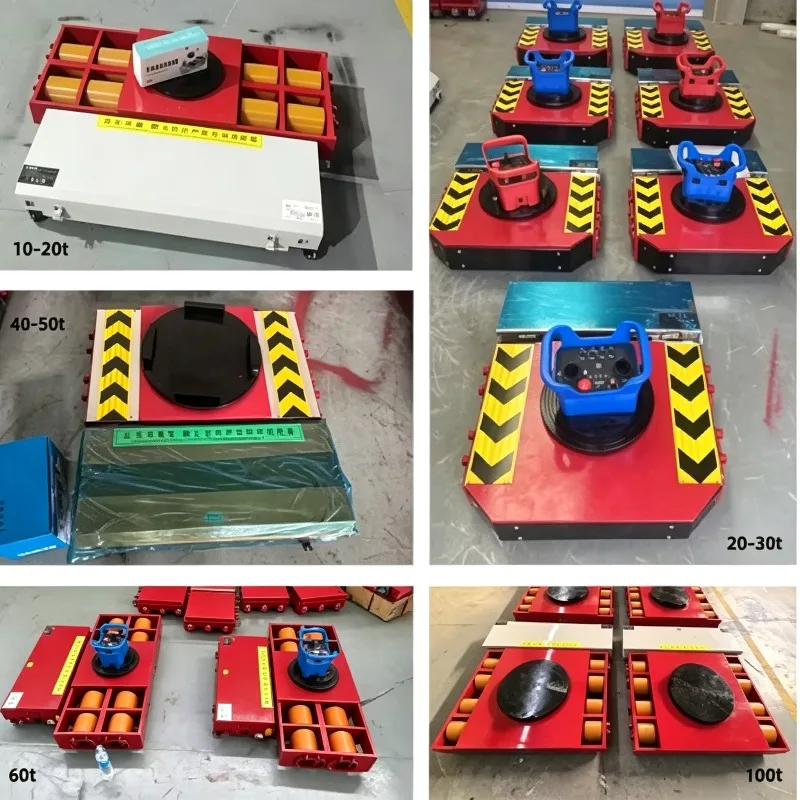 Remote Control Electric Tank Trolley Machinery Skates Heavy Duty Moving Dolly 10T-60T Battery Powered Load Moving System Factory