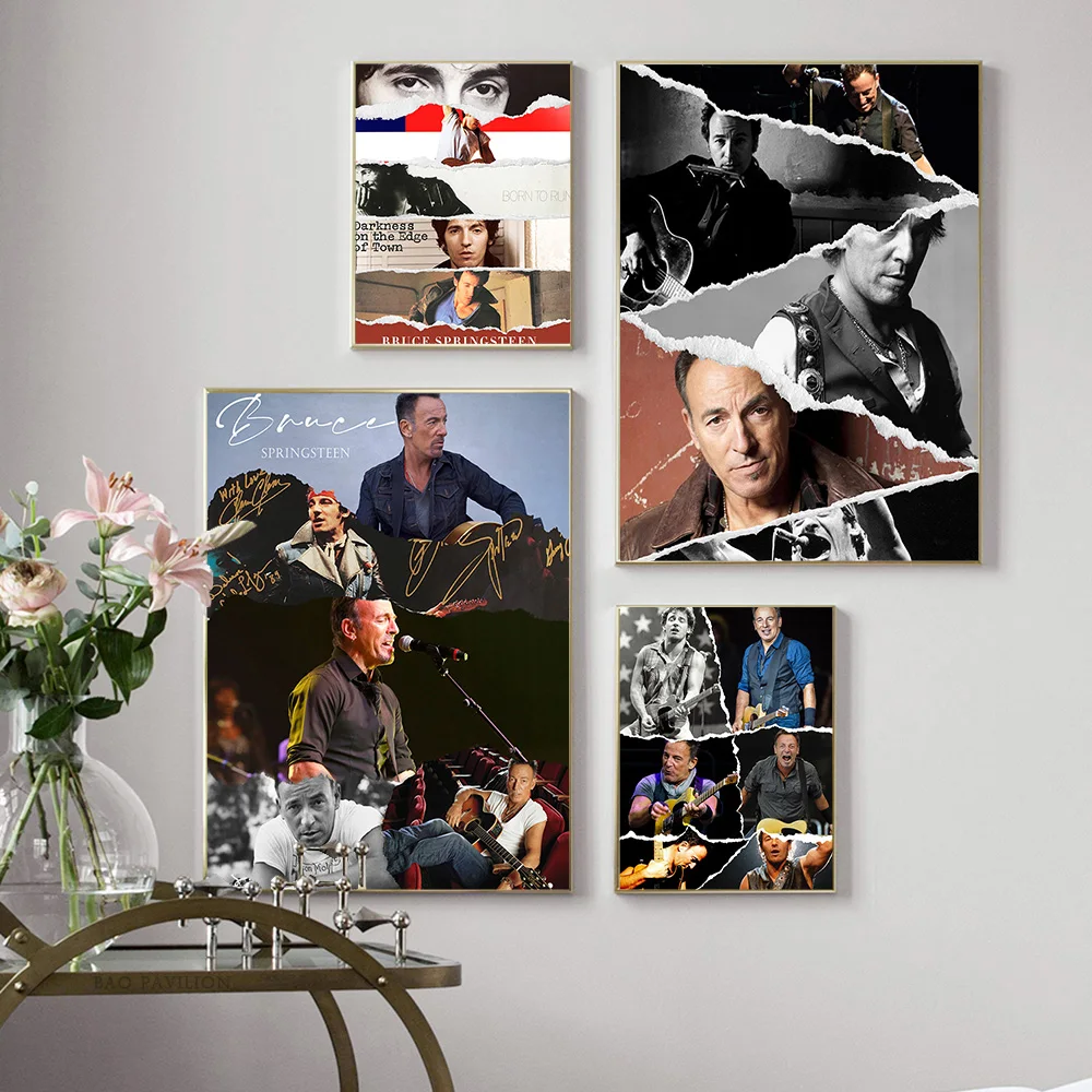 Bruce Springsteen Rock Singer Music Art Prints Poster Star Photo Canvas Painting Modern Room Wall Stickers Bar Pub Club Decor