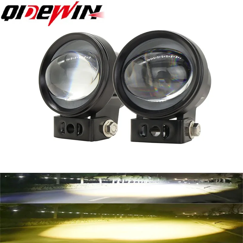 2 بوصة الدراجات النارية المصباح مساعد Led الأضواء أبيض أصفر دراجة نارية مصباح قيادة Led ضوء العمل للطرق الوعرة 4x4 سيارة Suv