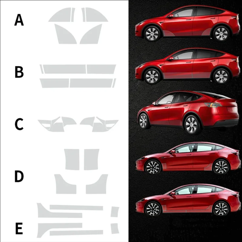 아모나이트 자동차 문짝 삼각형 보호 필름, 테슬라 모델 3 모델 Y PPF TPU 투명 수리 스티커, 8.5mil 페인트 보호