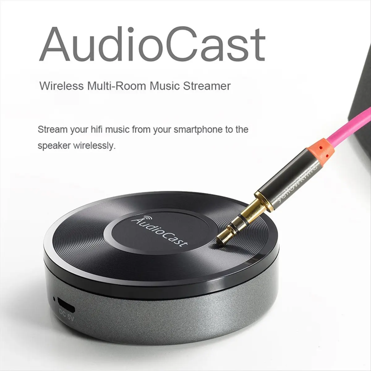 (DT37) Wireless WiFi Music Audio Streamer Receiver Audiocast Ieast Play M5 DLNA for Airplay Audio Adapter Multi Room Streams