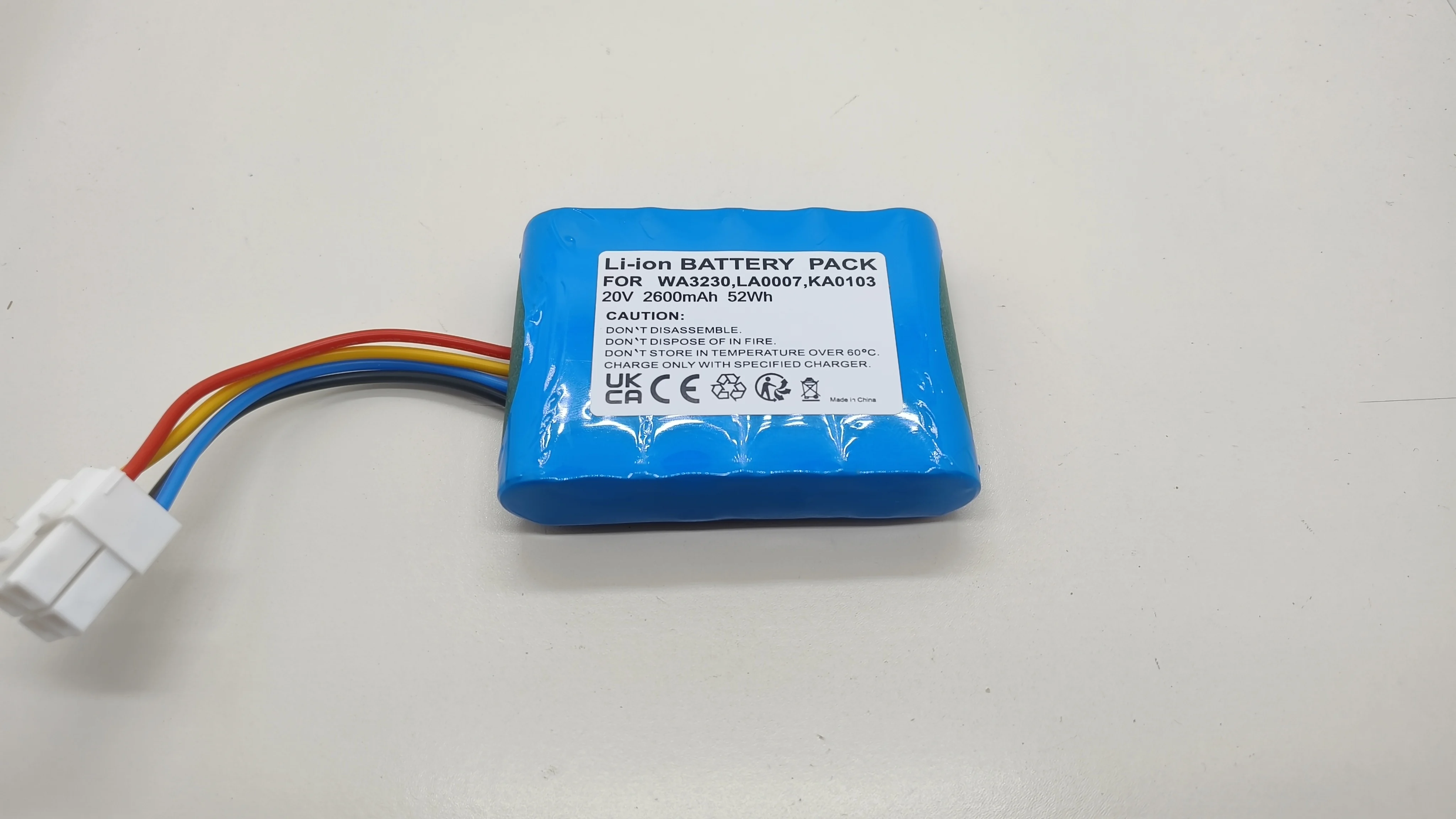 

Battery Replacement for Worx Landroid 50032492, 50032774, WA3230, WA3231 for Robotic Lawnmower (2600 mAh, 20 V, Li-Ion)