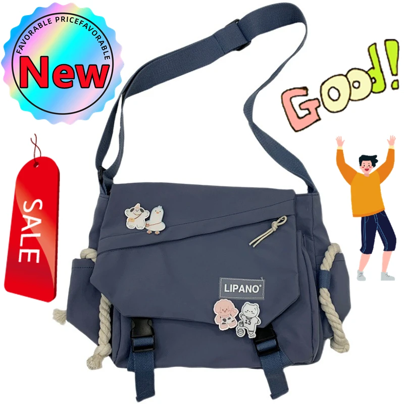 Nuove borse in Nylon borsa a tracolla borse a tracolla di grande capacità per adolescenti ragazze uomini Harajuku Messenger Bag borse da scuola per studenti