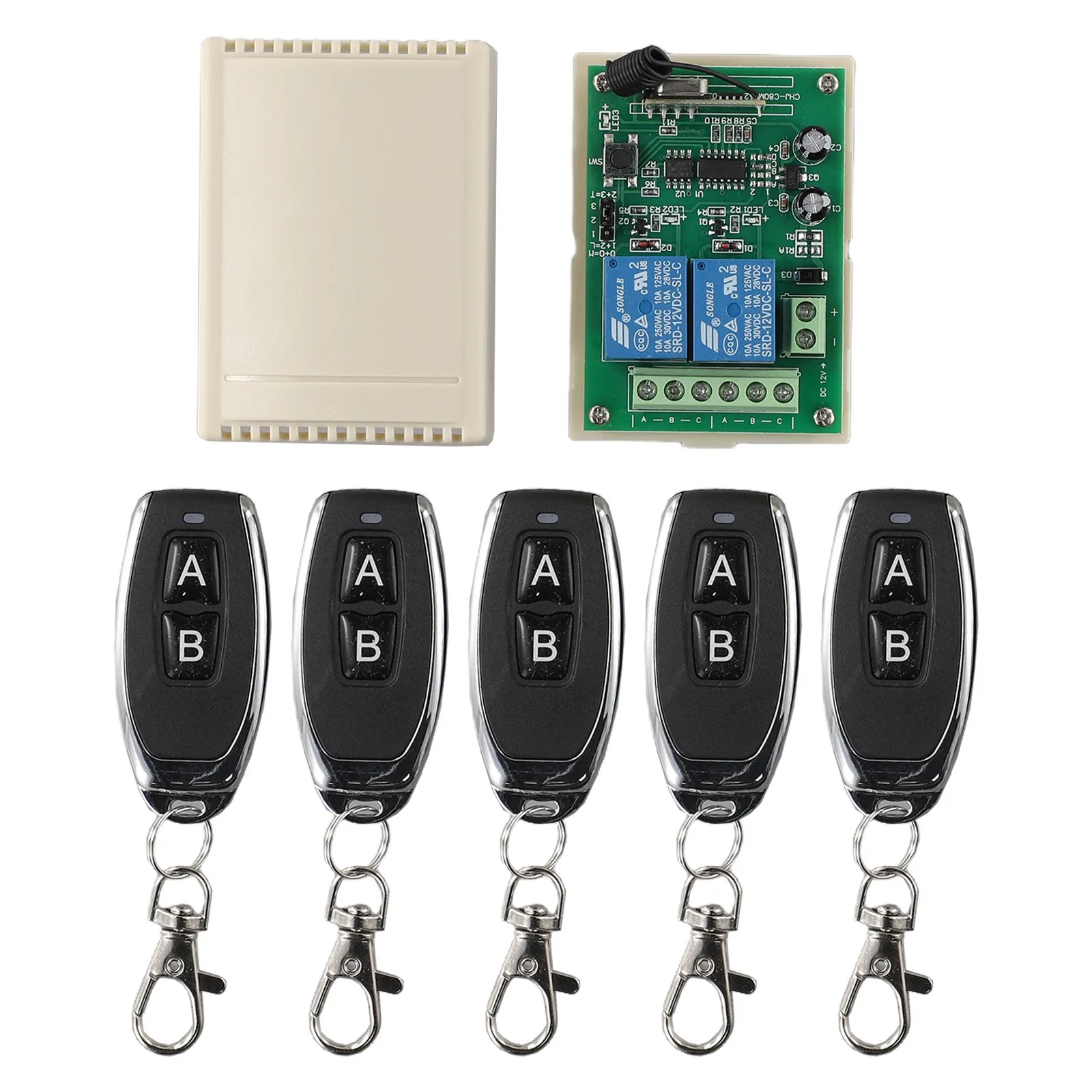 

Reliable 433MHz Relay Wireless Remote Control Switch, 5pcs Transmitter+Receiver Set, Secure Your Home or Office