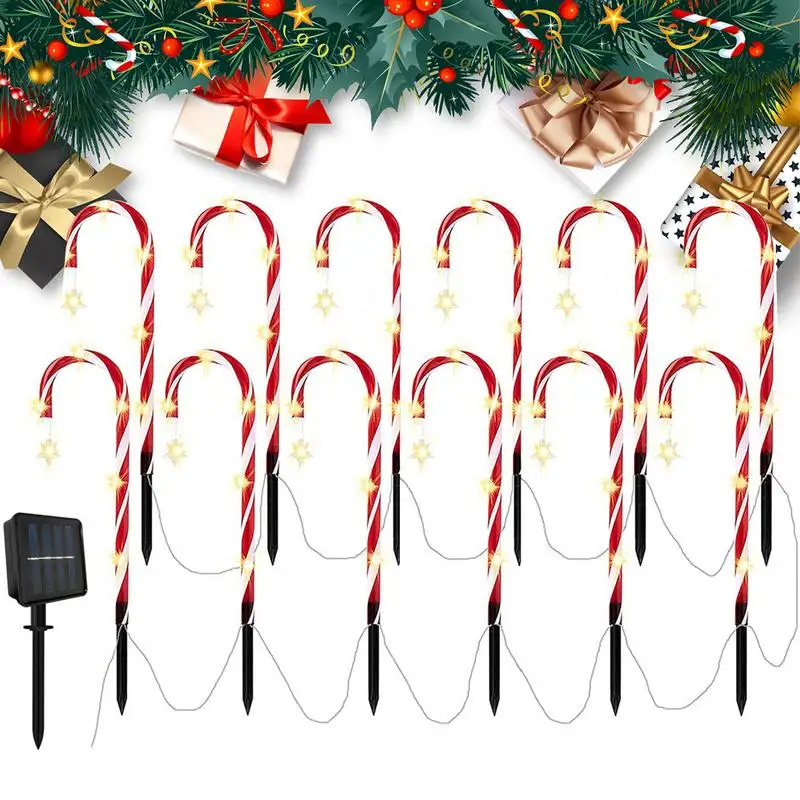 

Candy Cane Christmas Lights Outdoor Pathway Markers Lights Flash End-to-End Plug In Waterproof Candy Cane Outdoor Christmas