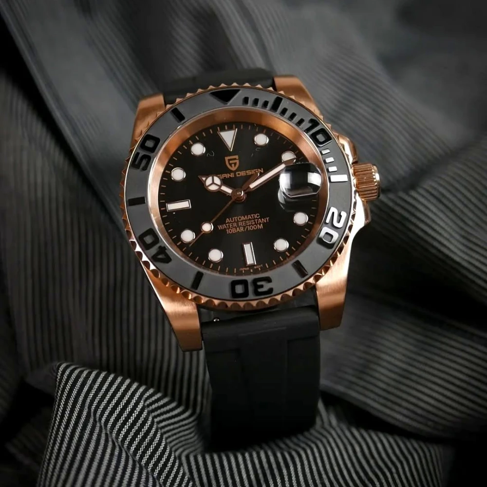 PAGANI DESIGN 40MM New Luxury Men Mechanical Watch AR Coated Sapphire Glasss tainless steel waterproof Automatic Watches for men