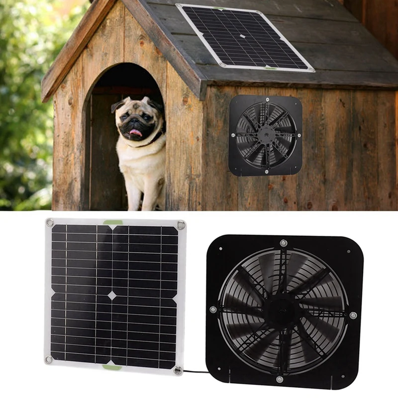 Mono-Polycrystalline Solar Panel With 13.5 Inches Exhaust Fan Bracket Photovoltaic Fan Ventilation Cooling Solar Panel