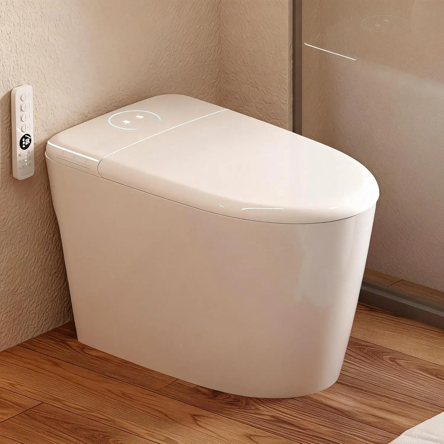 

Elongated Smart Toilet with Bidet Built in, Multi-Cleaning Modes with Instant Warm Water, Heated Seat and Warm Air, Customized