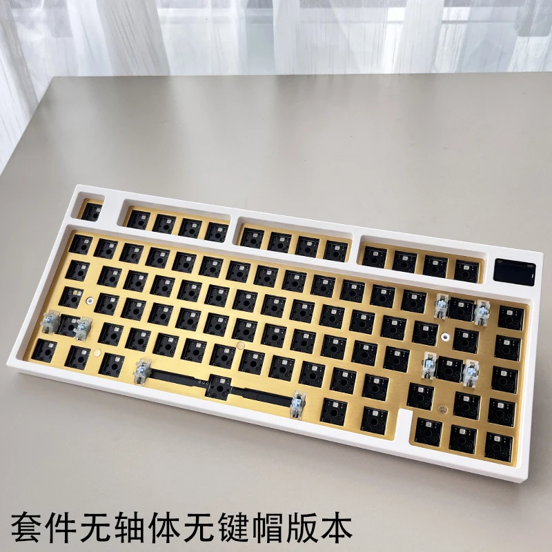 Gif support TFT screen Keydous 3 modes New NJ81 Kit Brass Plate Bluetooth 5.0 2.4g Wireless RGB Hotswap Mechanical Keyboard MAC