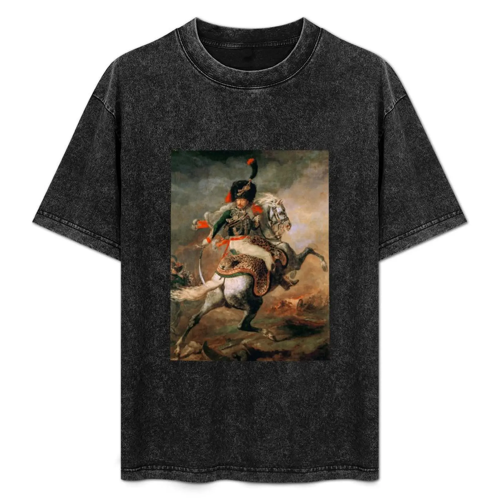 El Cargador Chasseur. Théodore Géricault. Camiseta navideña informal de manga corta