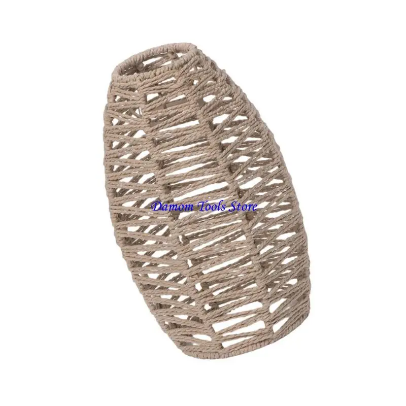57BE Ceiling Pendant Lamp Shade Covers Imitation Rattan Lampshade for Dining Room
