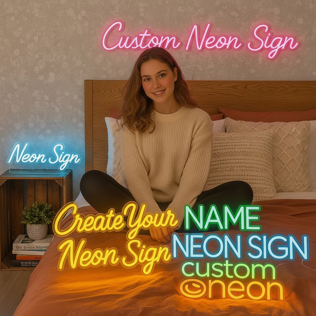 Custom Neon Sign Dimmable Personalized LED Night Light, Perfect for Christmas Decor & Bedroom Home Wall Lighting Christmas Gifts