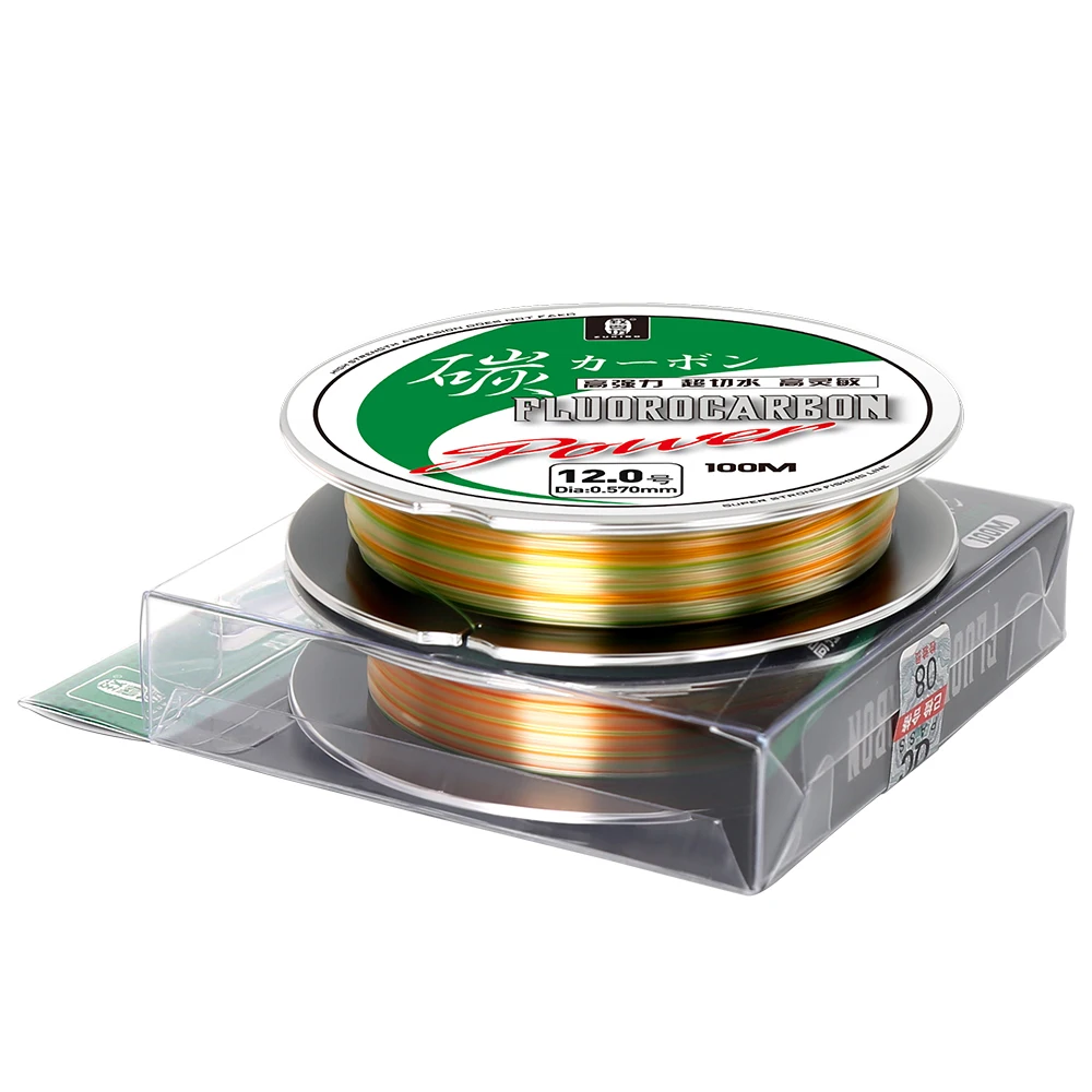 ZUKIBO Farbe Full Sink Fluorkohlenstoff-Angelschnur, 50 m, 100 m, 100 % Monofilament, Karpfen-Angelschnur, Vorfach, japanische Kohlefaserschnur – Detail 15