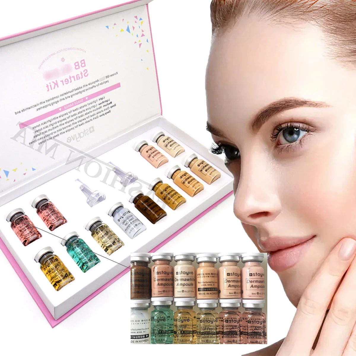 

8 ml BB Cream Korea Original Glow Starter Kit Niacinamide Peptide Serum Foundation Facial Skin Care Moisturizing Easy Makeup