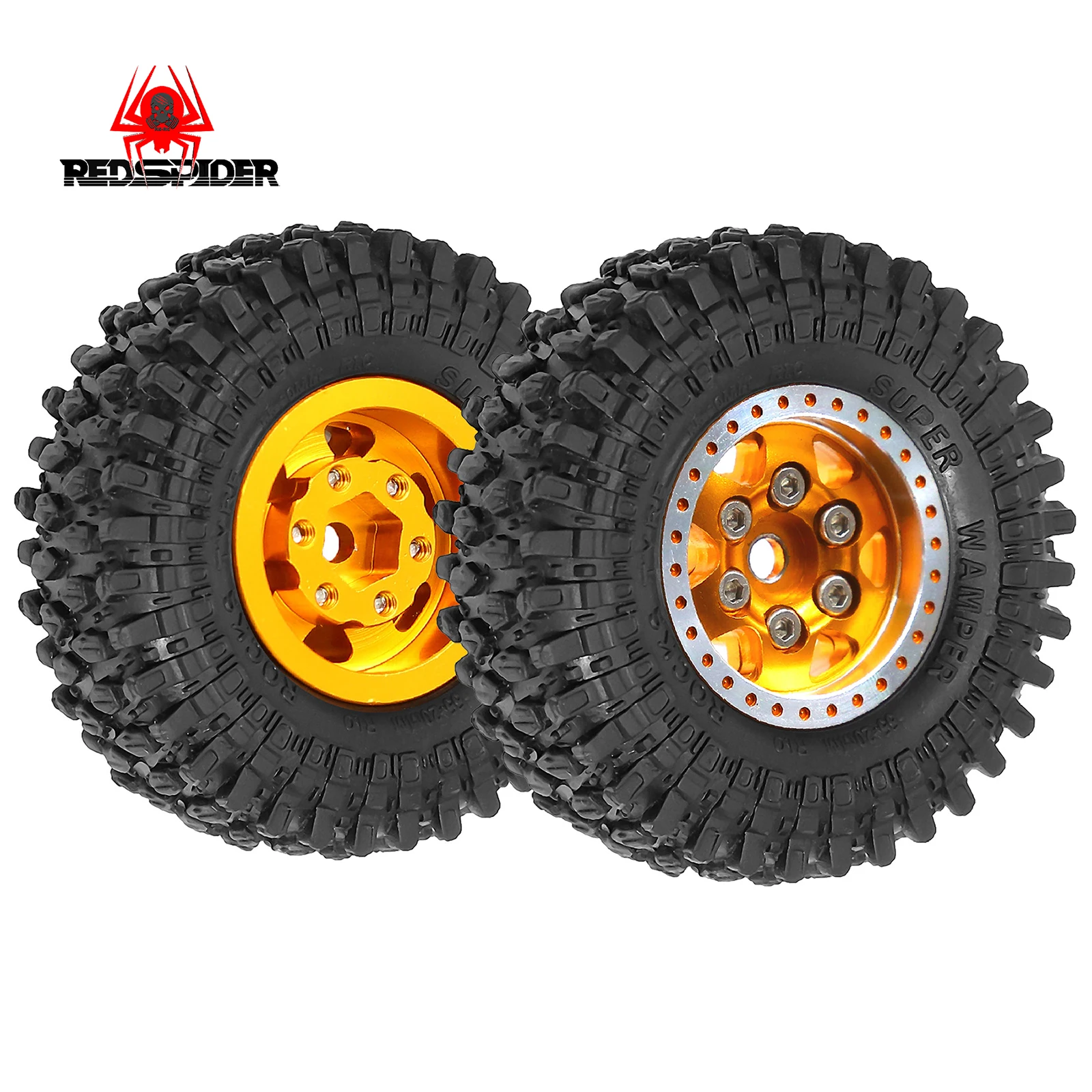 

Колеса RED SPIDER 1.0, металлические колесные диски с замком, набор резиновых шин для 1/18 1/24 RC гусеничного автомобиля, осевые детали SCX24 FMS FCX24