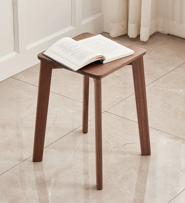 Multifunctional bench solid wood stool household high stool square dining chair skeleton integrated