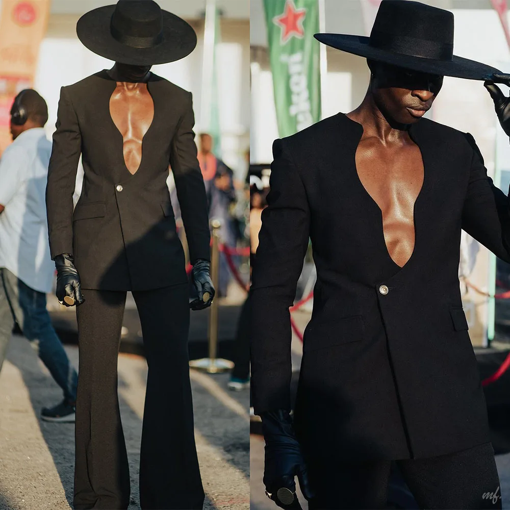 Leisure Men's Suit 2 Pieces Blazer Pants One Button Business Formal Work Wear Wedding Groom Customized Costume Homme