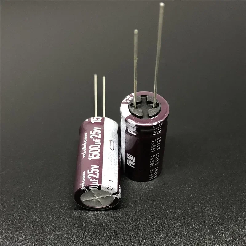 5Pcs/50Pcs NICHICON PW Series 12.5x25mm Low Impedance Long Life 25V1500uF Aluminum Electrolytic capacitor