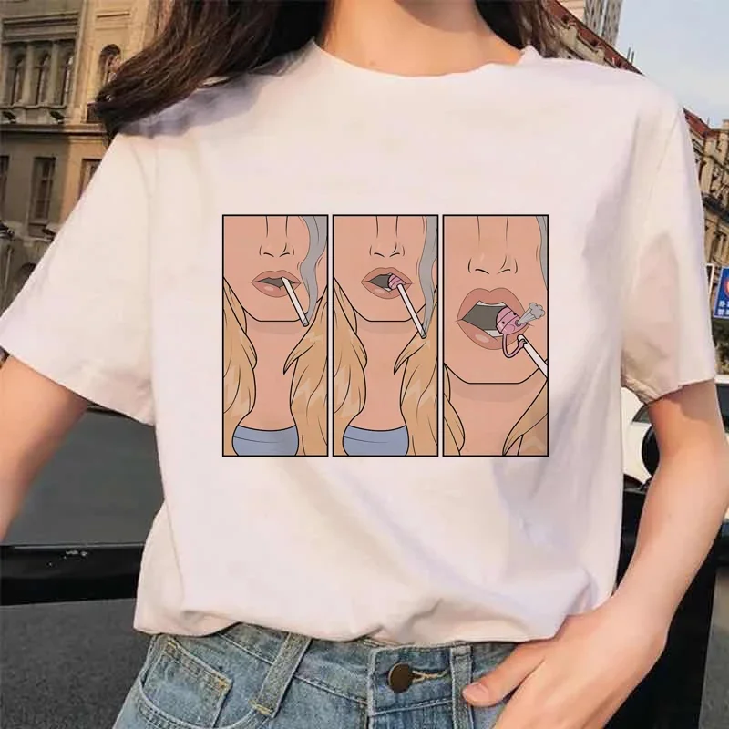 My Mood Expression Comic Cotton TShirt Women Manga Graphic Tshirts Caricature Dark Humor Clothes Harajuku Women Clothes Tops