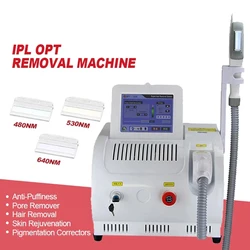 Máquina de depilación OPT IPL portátil con 3 filtros, dispositivo permanente para salón de belleza, rejuvenecimiento de la piel, tratamiento del acné, 640nm, 532nm, 480nm