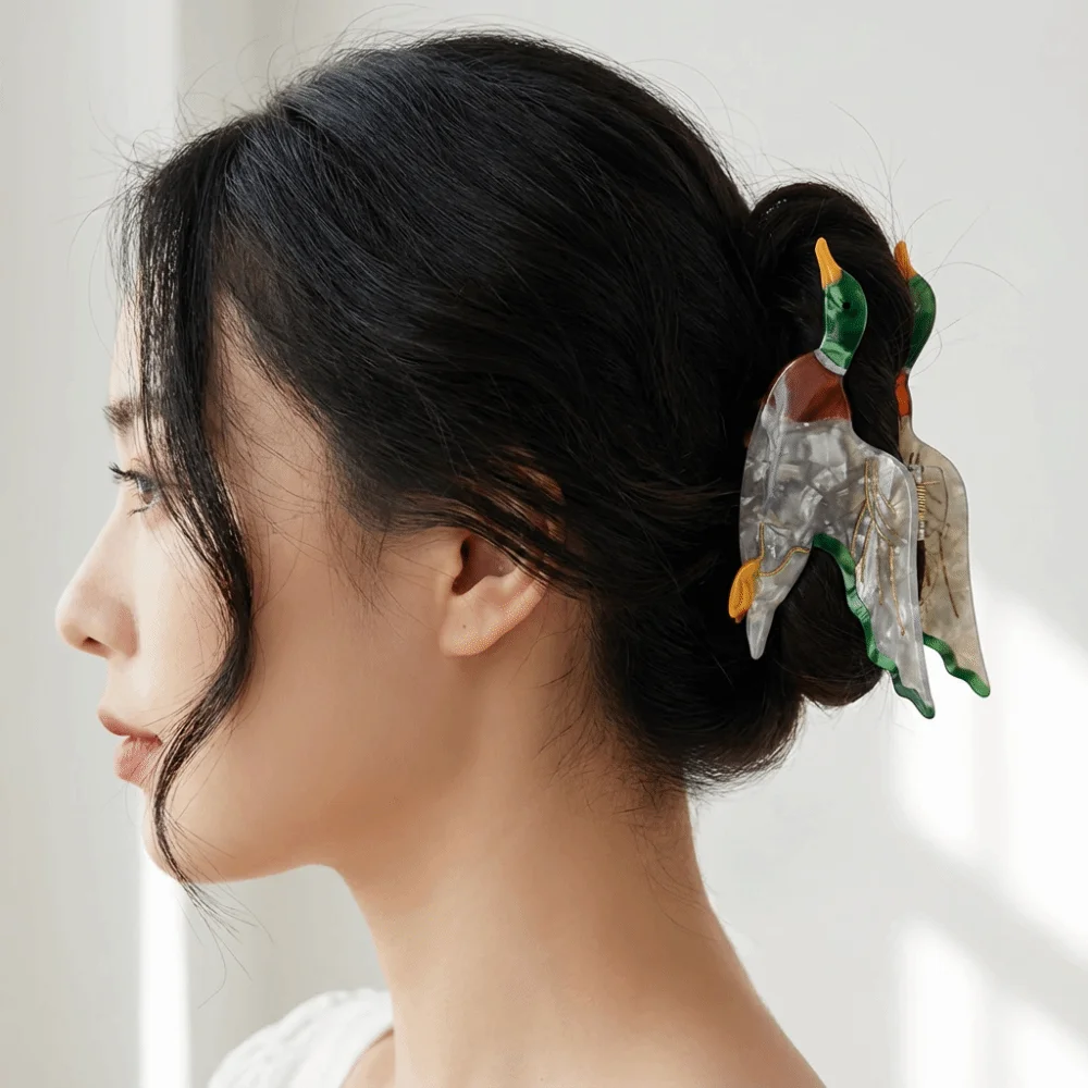 Fashion Parrot Acetic Acid Hair Claw Swallow Duck Bird Hair Clip Creative Penguin Cartoon Animal Shark Clip Daily