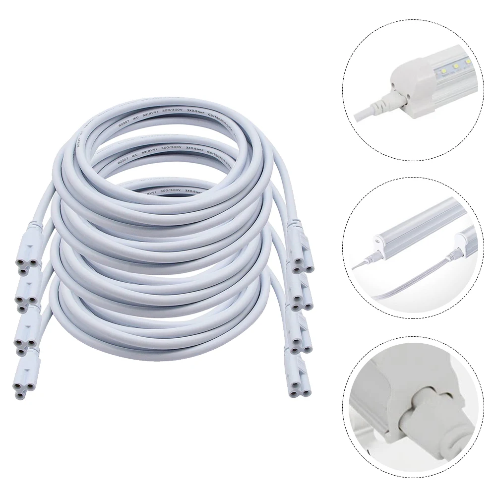 

4pcs Tube Power Wire Three Hole Plug Socket Fittings Double Ended Cable Socket Fittings Light Tube Cords LED Lamp