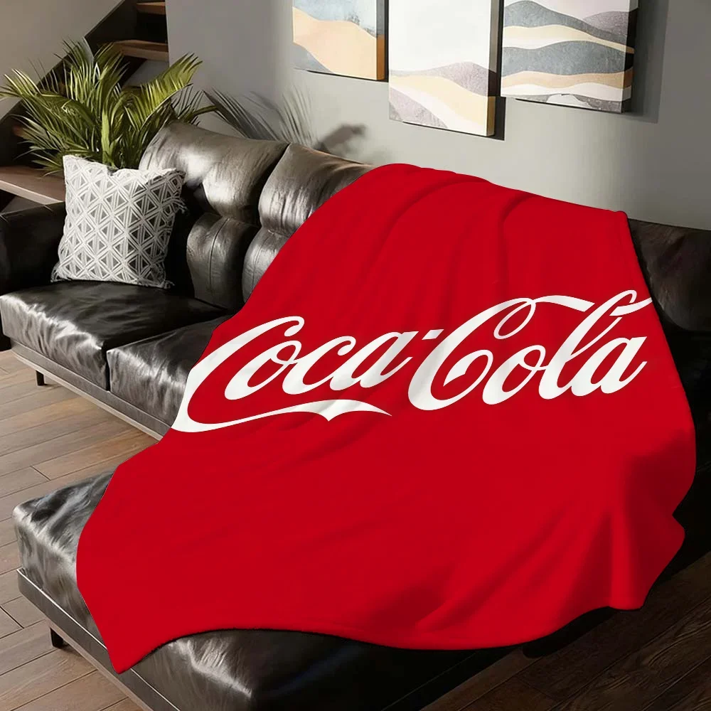 Fashion CCoca Cola Print Blanket for Sofa Bed Office Travel Camping  Soft Warm  Cozy for Sleeping Reading Relaxing