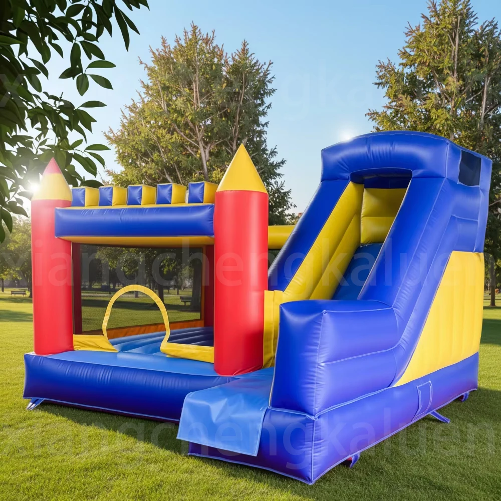 New Design 4m*4m*2.5m Outdoor PVC Material Inflatable Castle with Slide Kids Indoor Bouncy Jumping Slider Inflatable House