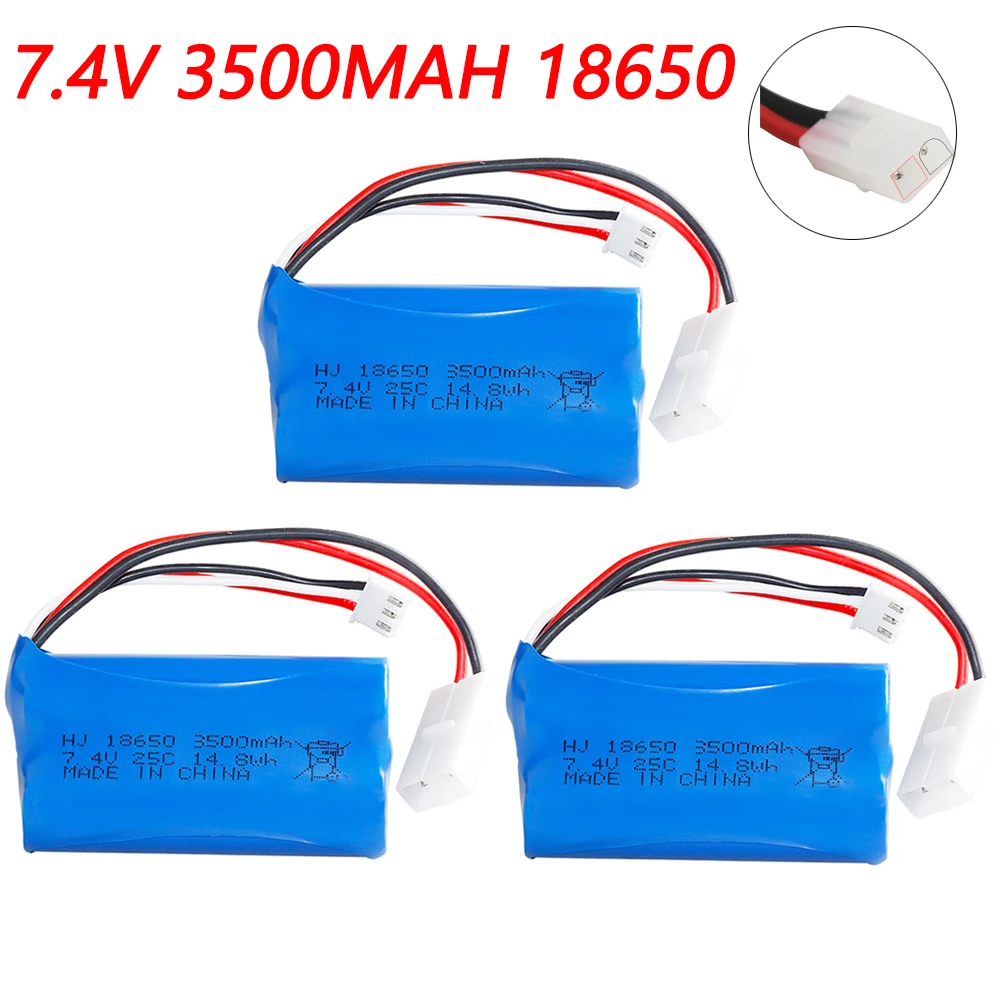 7.4V 3500mAH 25C Li-ion Batery with Tamiya Plug 2S for remote control helicopter Car Tank Boat Toy 7.4 V 18650 Toy Lipo battery