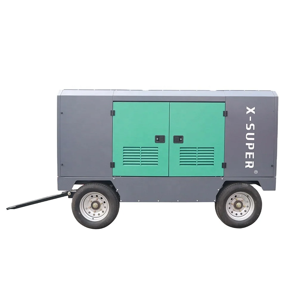 Heavy Duty Industrial 375 CFM 10 Bar Air Compressor Diesel Screw Compressor For Sale