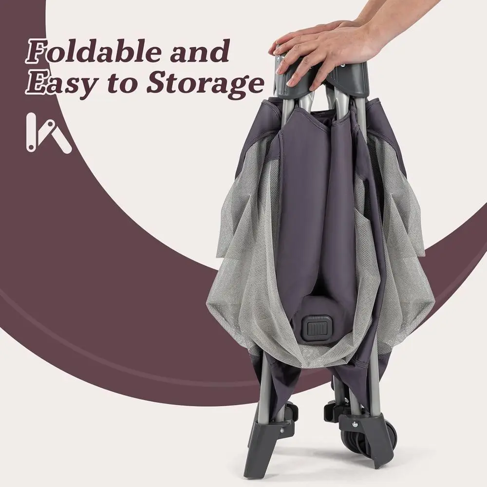 لعبة أطفال محمولة 4 في 1، روضة أطفال قابلة للطي مع سرير، مظلة، طاولة تغيير، وسرير سفر #2