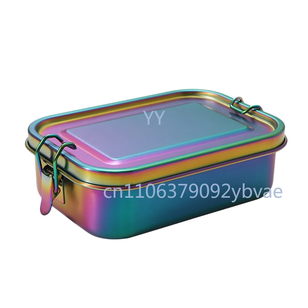 

Stainless Steel Bento Box Leakproof Metal Lunch Box with Removable Divider Lunch Box for Children and Adults(Rainbow)