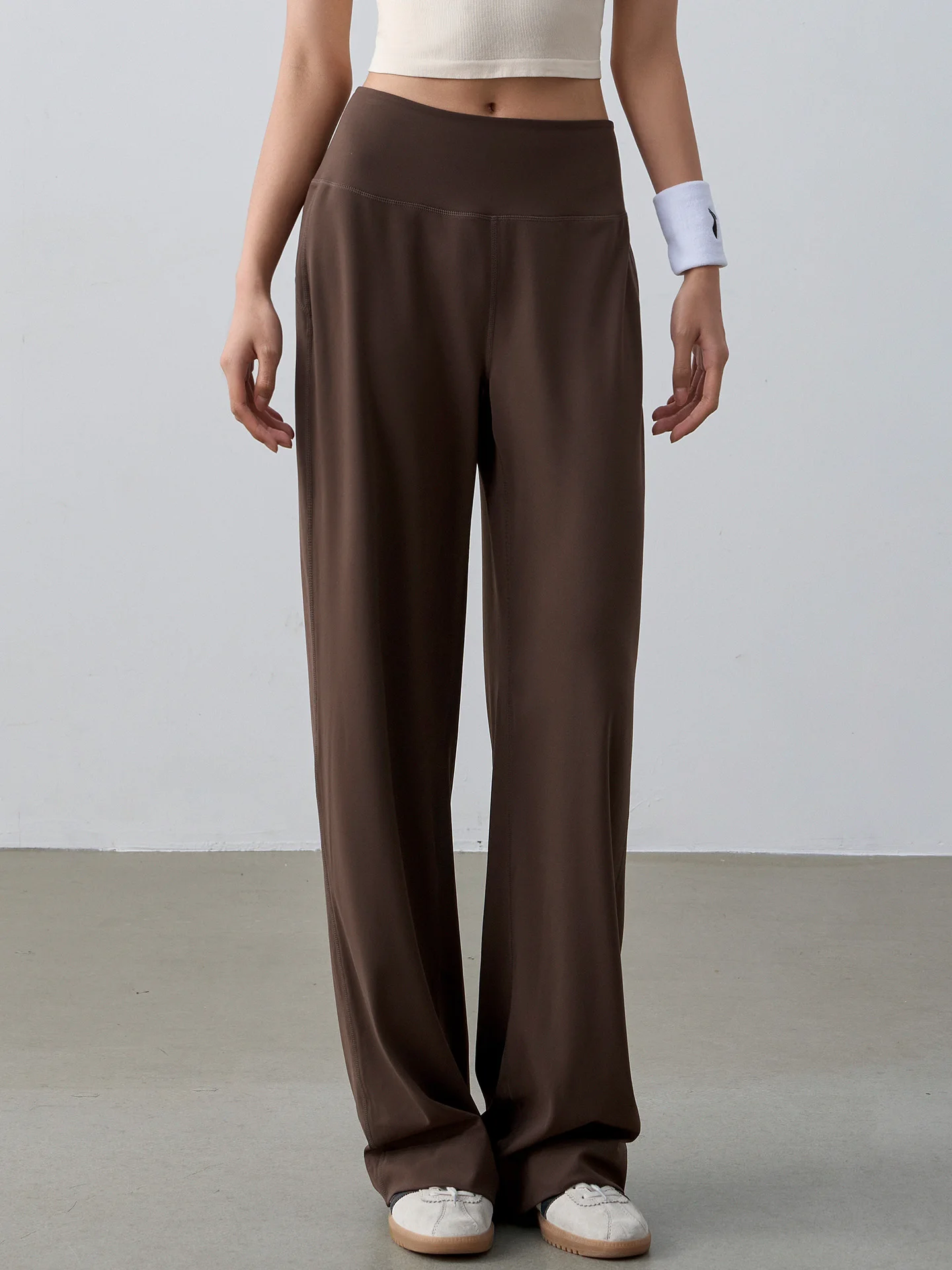 

Женские спортивные брюки с высокой талией, прямые, свободные, для бега и йоги, повседневные, длинные, с эффектом похудения