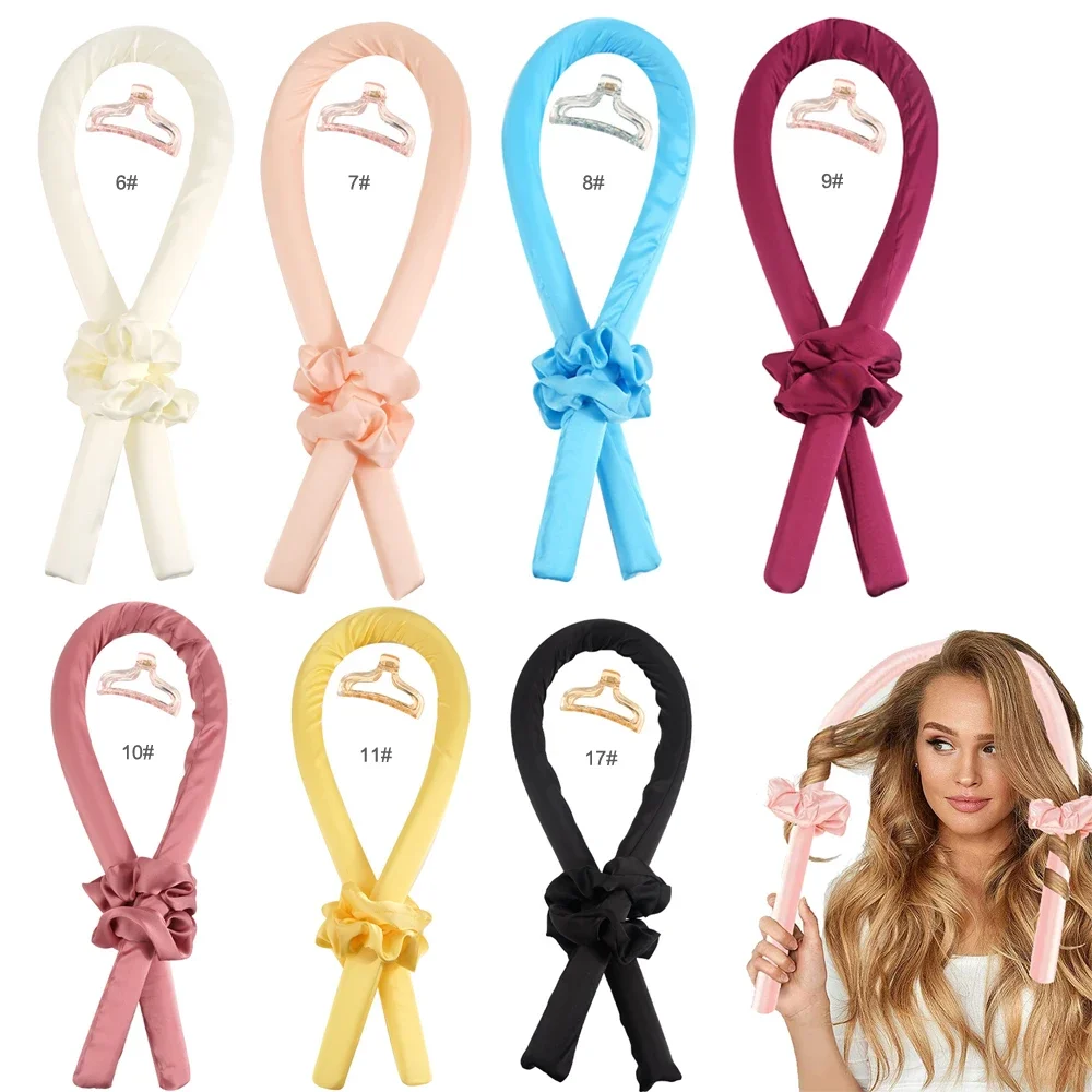 Heatless Curling Rod Headband Lazy Hair Curler Silk Hair Curling Ribbon Set Foam Roller Curls Wave Formers Hair Styling Tools