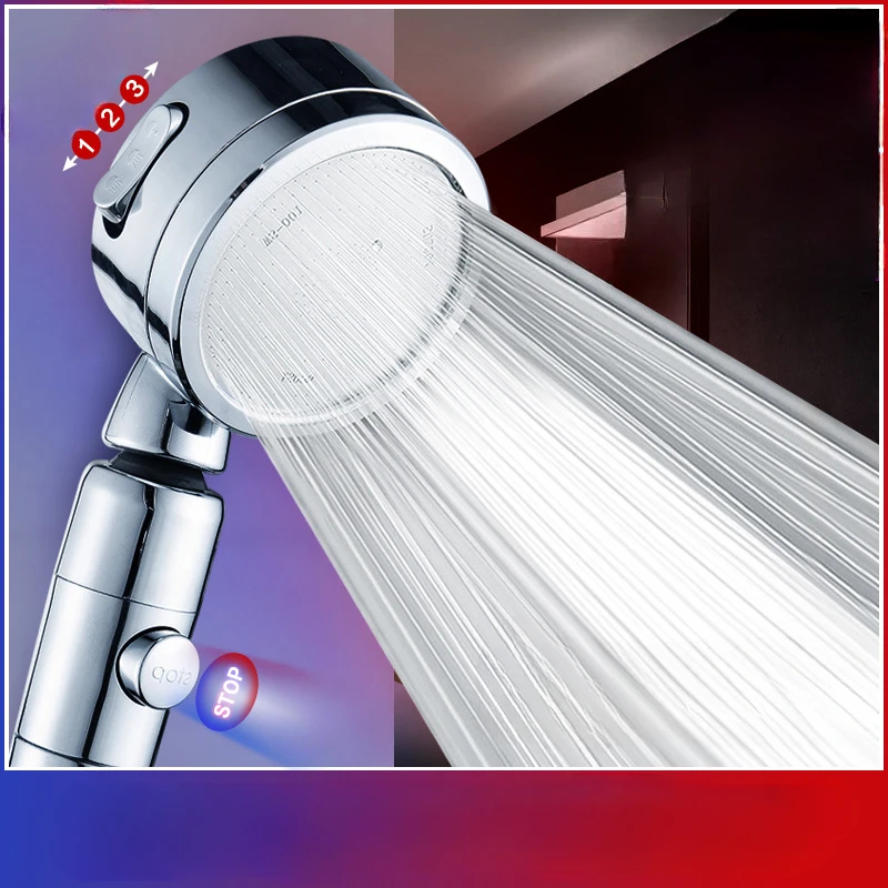 WEPICK Detachable Shower Head Pressurized Water-saving 3-gear Large Shaking with Switch One-button Water-stop Large Shower Heads