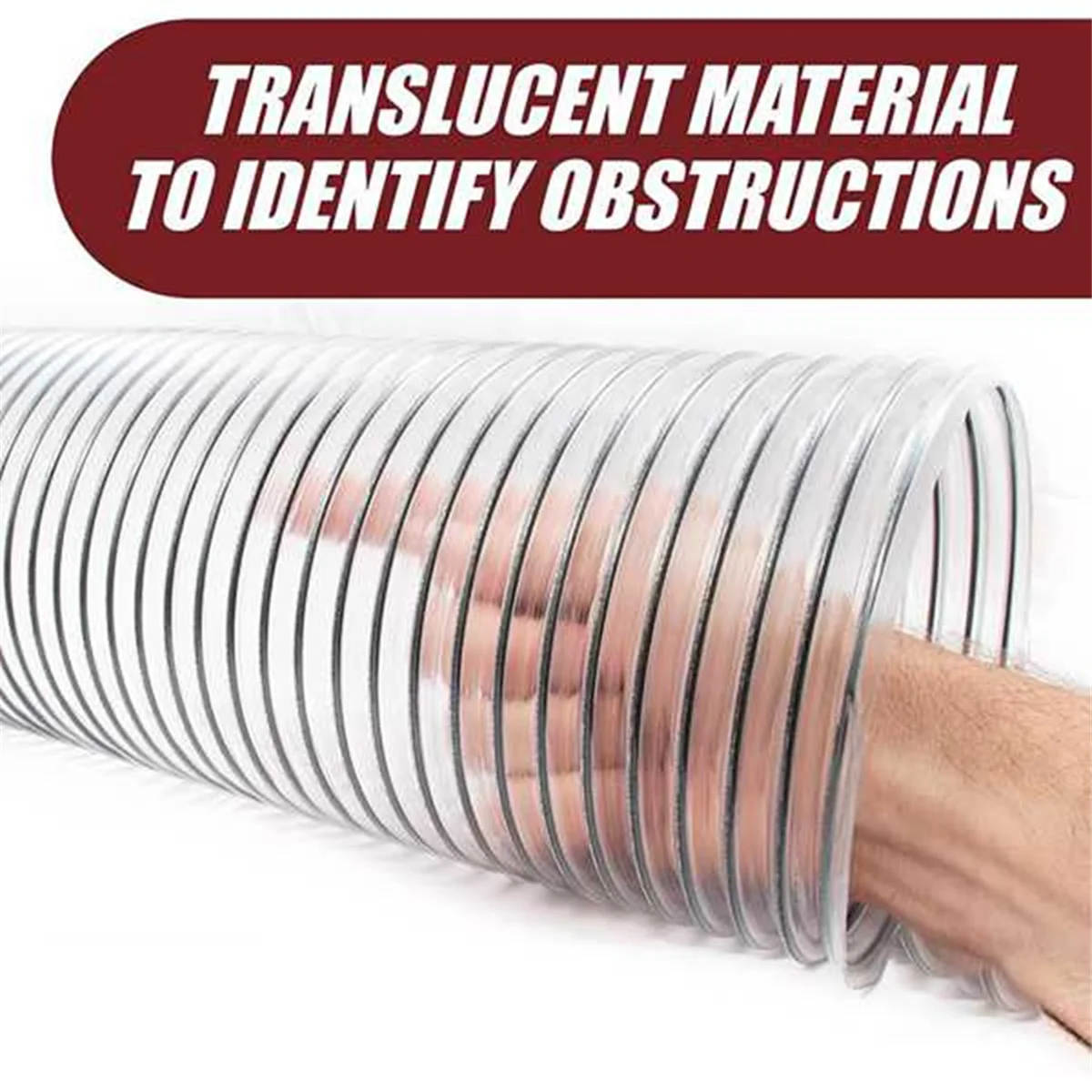 A62X 2 بوصة OD 50 مم خرطوم جمع الغبار PVC الشفاف للاستخدام مع مجمعات الغبار مع المنافذ. مثالية لمكانس المتجر