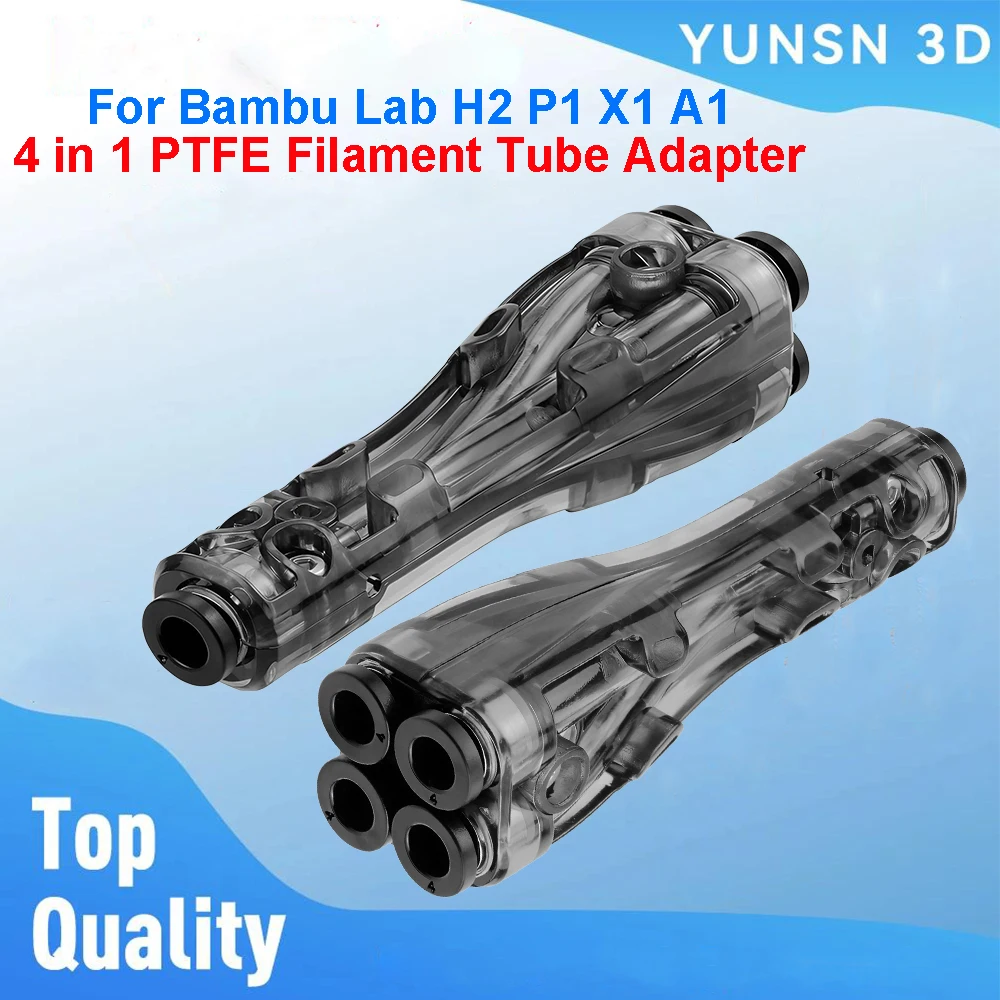 

Адаптер для трубок с филаментом PTFE 4-в-1 для 3D-принтеров Bambu Lab H2, P1, X1, A1, с чистящей подушечкой для филамента, совместимый с различными материалами, без засоров