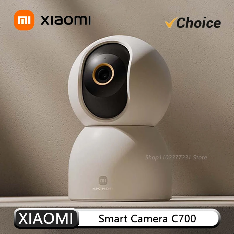 Original Xiaomi Smart Camera C700 4K 8MP PTZ Dual Band WiFi 6 AI Tracking IR Night Vision Two-Way Audio Physical Lens Shield CN