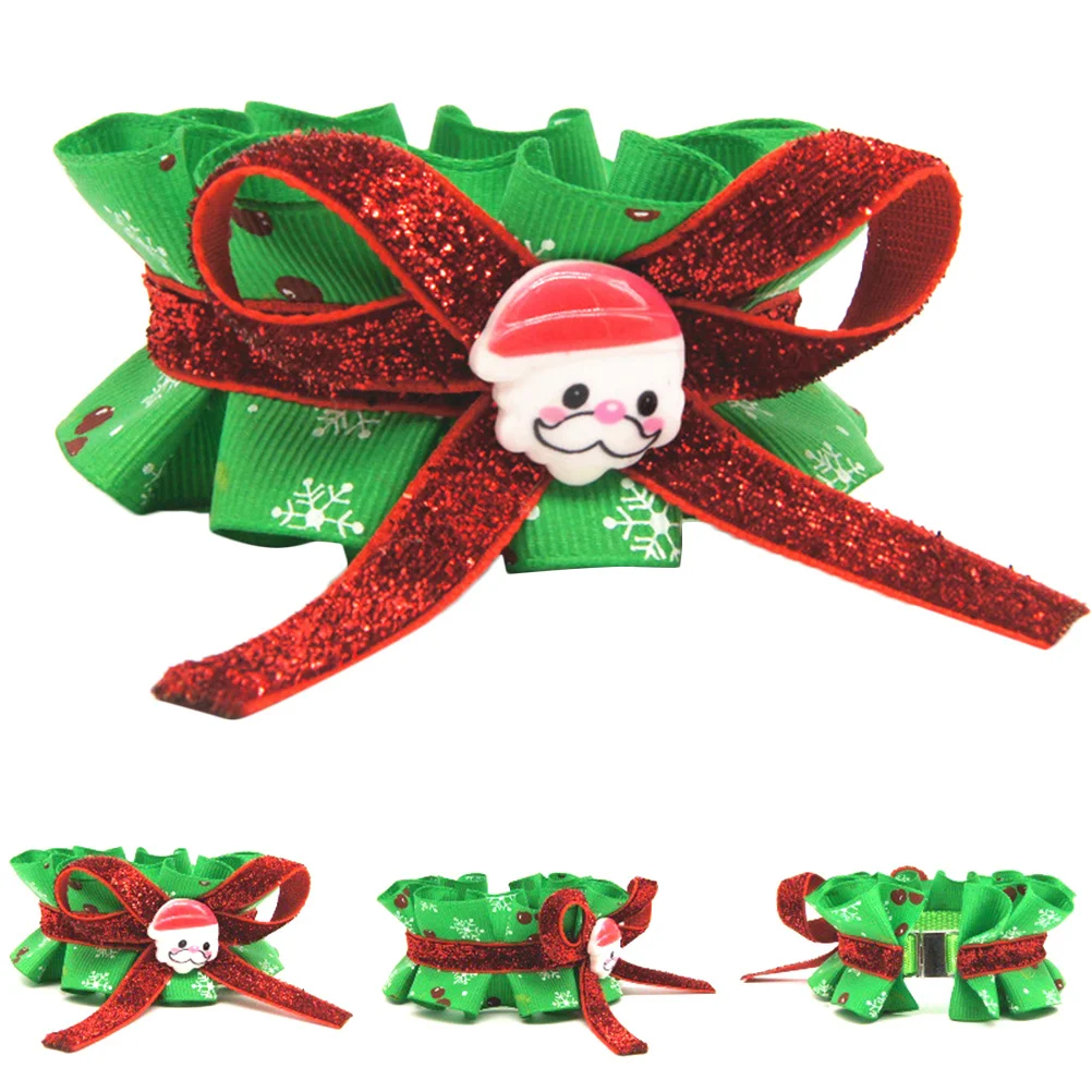 

2Pcs Christmas Pet Collar Adjustable Colorful Dog Neck Accessories Size Festival Supplies Pet Dog Collar