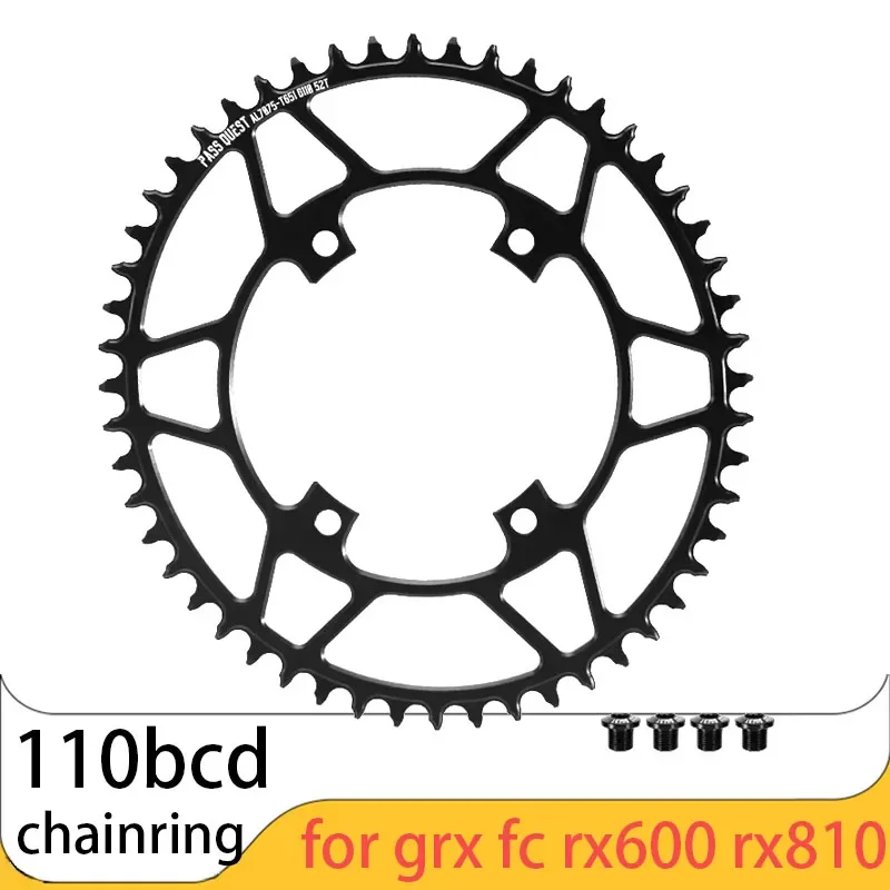 PASS QUEST 110 bcd 4 bolt chainring for shimano grx fc rx600 rx810 oval round narrow wide chainring 36 40t 42t 46t 48t 50t 52t