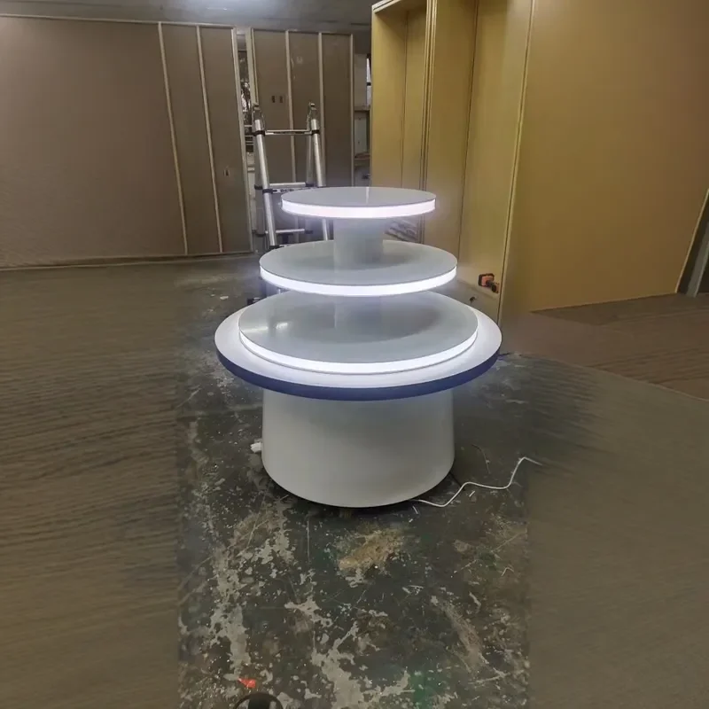 for Creative Luminous Round Showcase Product Display Table Technology Exhibition Cabinet Exhibition Hall Booth Special-shaped
