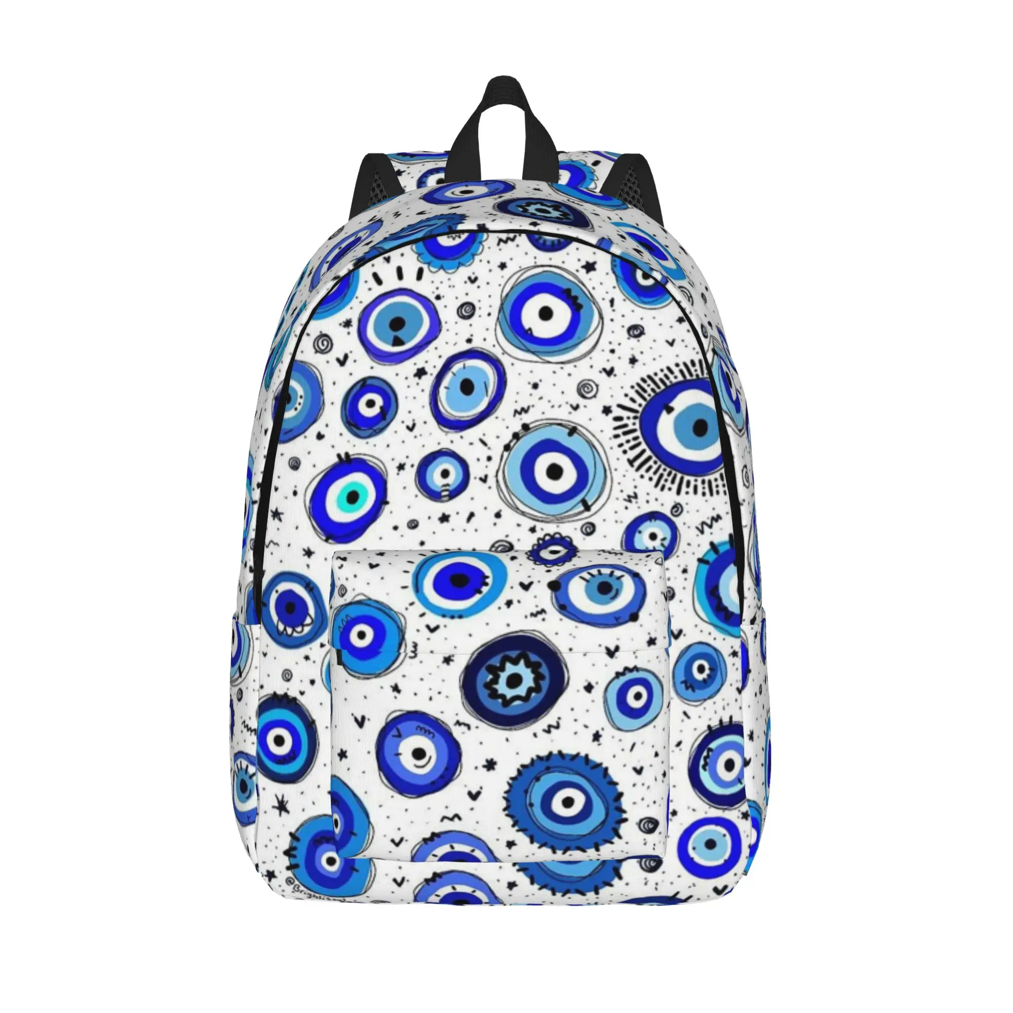 Evil Eye Backpack Fashion High School Hiking Travel Daypack Greek Amulet Nazar Lucky Laptop Computer Canvas Bags Lightweight